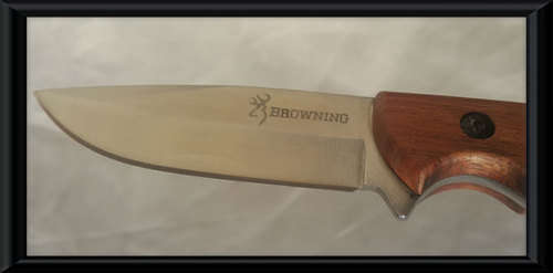BROWNING CAMPING OUTDOOR SURVIVAL KNIFE WITH ROSEWOOD HANDLE New