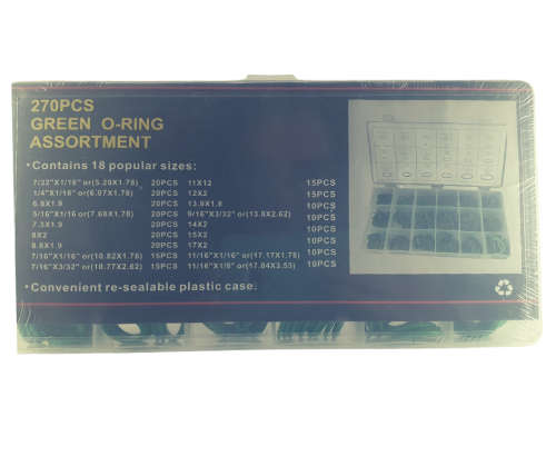 Green O-Ring Assortment Kit 18 Sizes -270 PCS