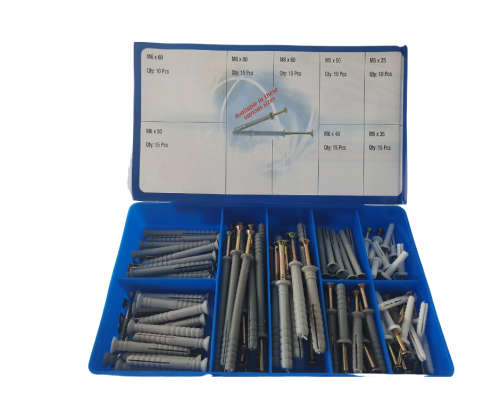 Assorted Expansion Hammer Drive Nails in Anchor with Nylon Plugs -Qty 100