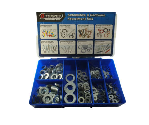 Assorted Flat Washers Heavy Duty (Zinc Plated) - Qty 500