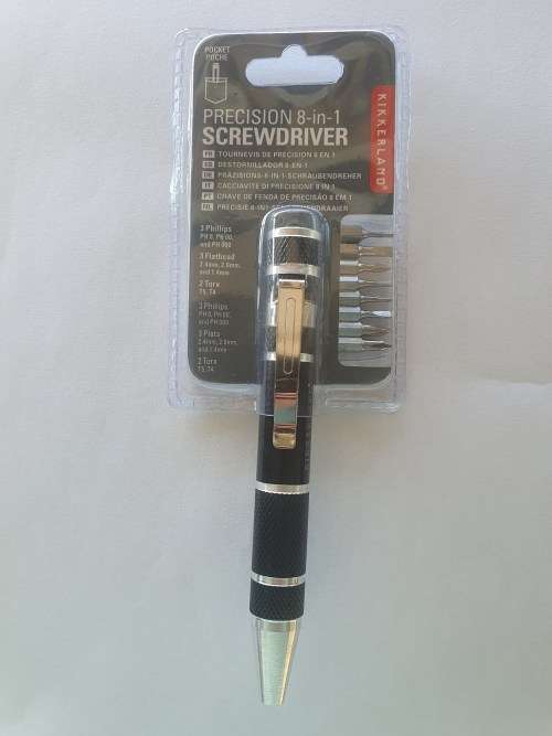 Kikkerland Precision 8-in-1 Screwdriver - BLACK