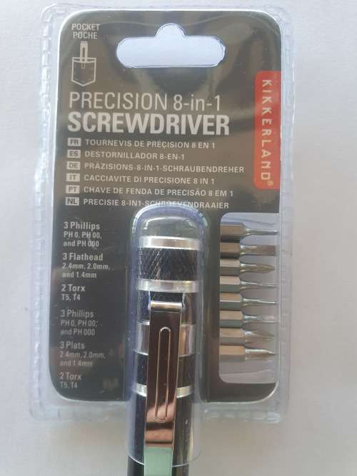 Kikkerland Precision 8-in-1 Screwdriver - BLACK
