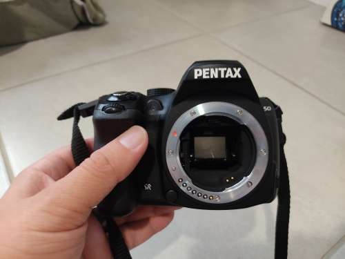 Pentax K-50 SLR Camera + Lens & Accessories - (Needs repairs aperture is jammed)