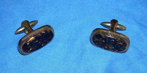 Cufflinks with spotted stone