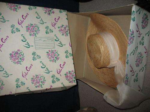 old hat from john orrs and hat box