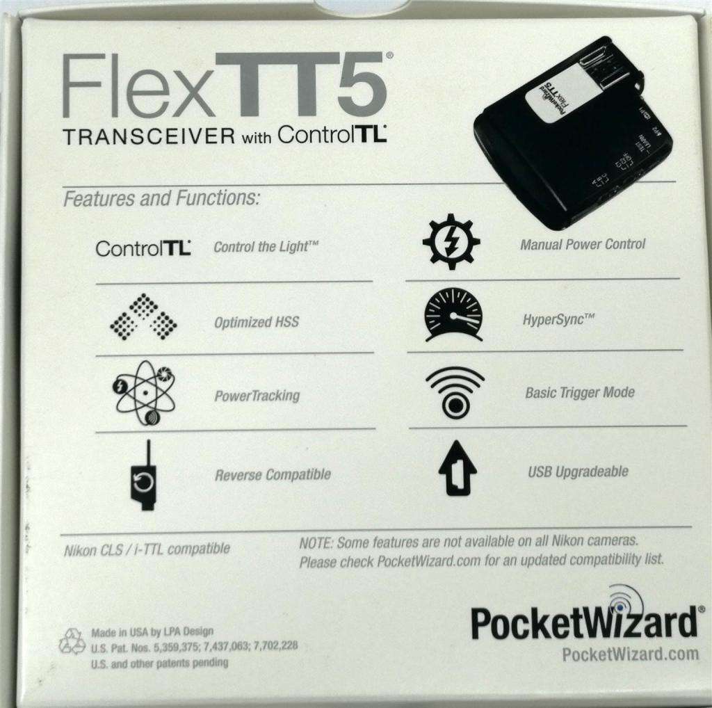 PocketWizard FlexTT5 Transceiver Radio Slave for Nikon i-TTL Flash System and Mini TT1