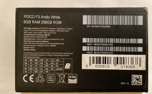 Poco F3, 8GB RAM, 256GB, 5G - Special Import