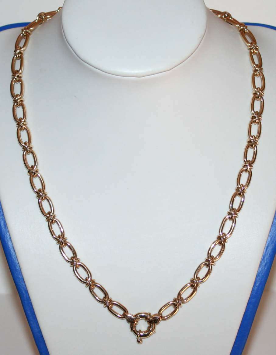 SUMPTUOUS Signoretti Chain / Necklace: 9k / 9ct gold, fancy oval link. Ready for you. Last one!