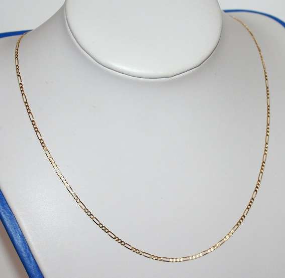 9ct gold CHAIN: 3+1 Figaro, 2mm wide, 50cm