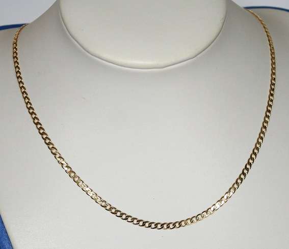 9k / 9ct gold oval curb CHAIN: 2.6mm wide, 50cm