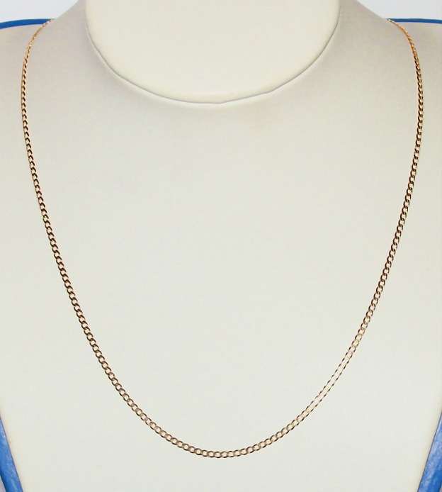 9k / 9ct gold oval curb CHAIN: 2mm wide, 45cm