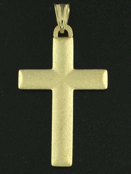 9k / 9ct gold matt CROSS: plain & refined. Last one!