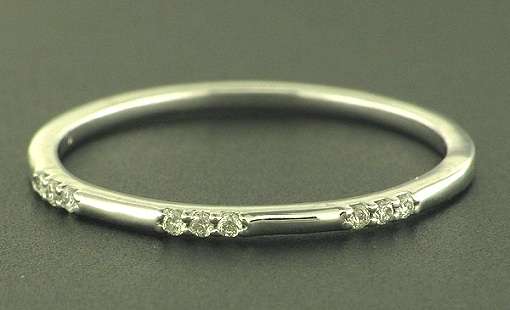 9k / 9ct white gold Eternity RING: diamonds. Size N. Last one!