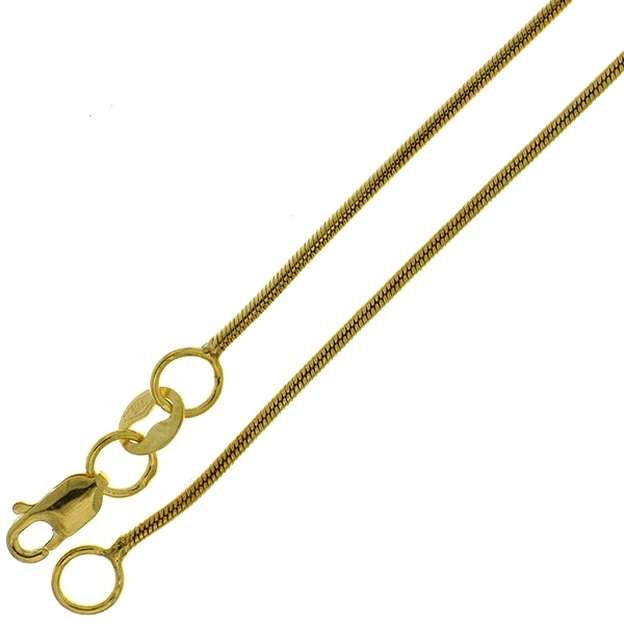 9k / 9ct gold Snake CHAIN: 1mm wide, 45cm. Last one!