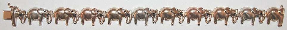 LARGE 9k / 9ct gold 3 colour elephant BRACELET. Ready for you. Last one!
