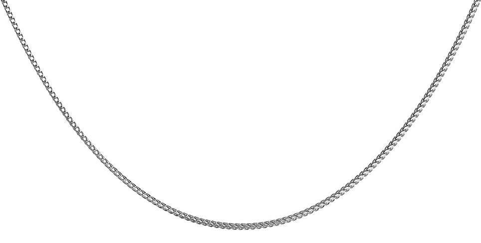 9k / 9ct white gold CHAIN: square franco, 1.1mm wide, 45cm