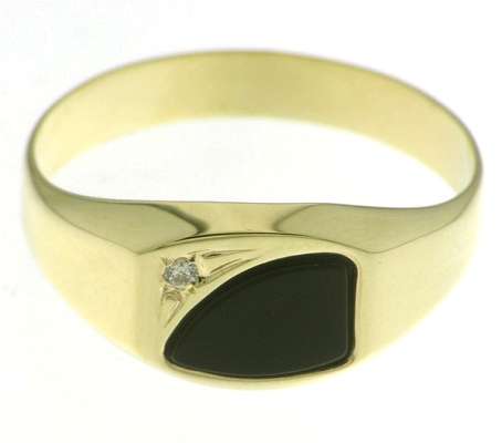 9k / 9ct gold onyx RING, simulated diamond. Limited!