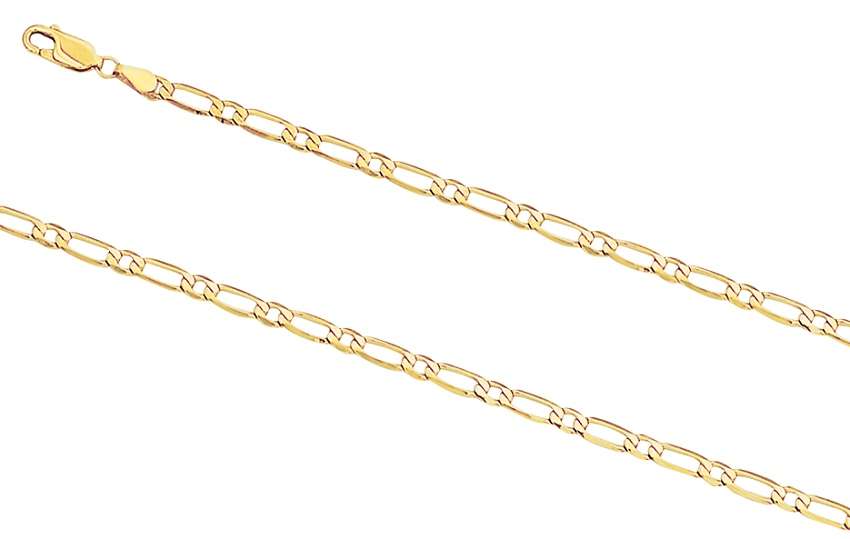 9k / 9ct gold CHAIN: 1+1 Figaro, 3.9mm wide, 55cm