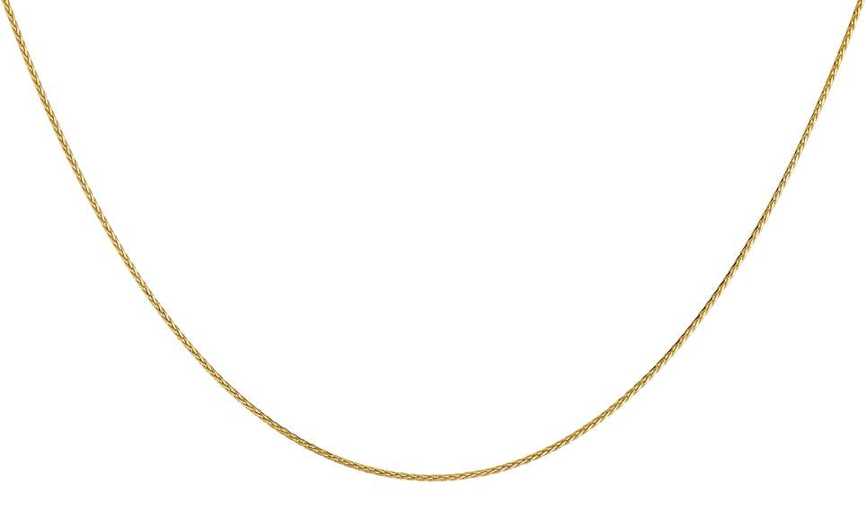 9k / 9ct gold CHAIN: Wheat or Spiga link, 0.9mm wide, adjustable to 50cm, map of Africa