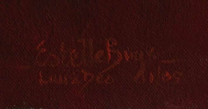 Original Estelle Buys "Rural Scene in Red" oil on board + certificate