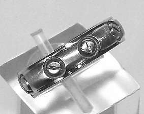 18k / 18ct white gold Designer BAND, 5mm wide, size V,  W or X