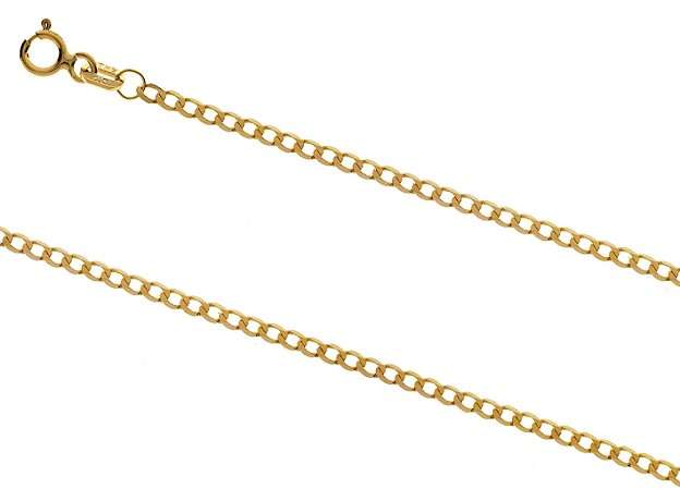 9k / 9ct gold oval curb CHAIN: 2mm wide, 45cm