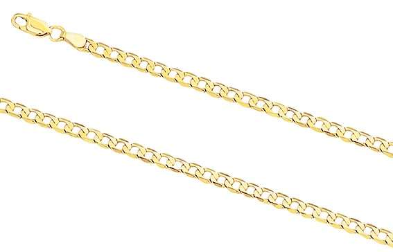 9k / 9ct gold oval curb BRACELET: 3.9mm wide, 19cm