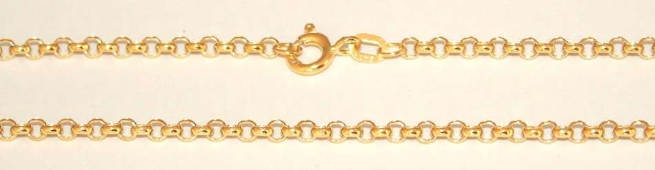 9k / 9ct gold Rolo / Belcher BRACELET: 2.5mm wide, 19cm
