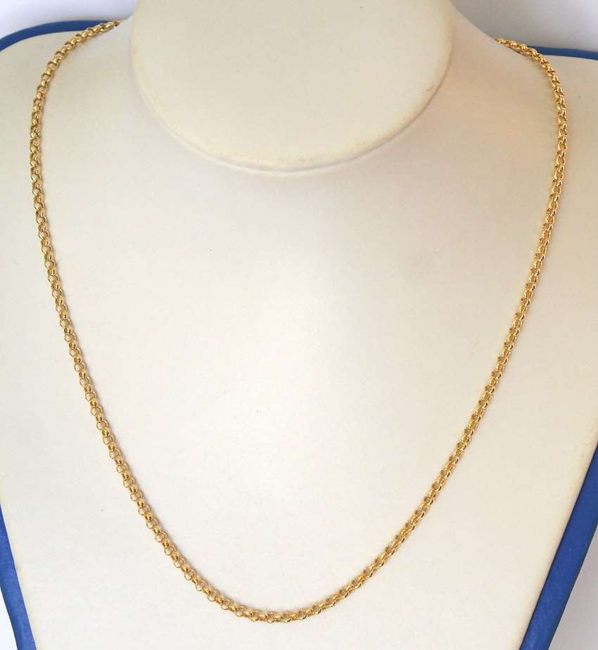 9k / 9ct gold Rolo / Belcher CHAIN: 2.5mm wide, 45cm