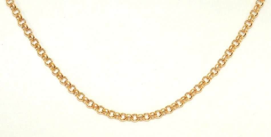 9k / 9ct gold Rolo / Belcher CHAIN: 2.5mm wide, 45cm