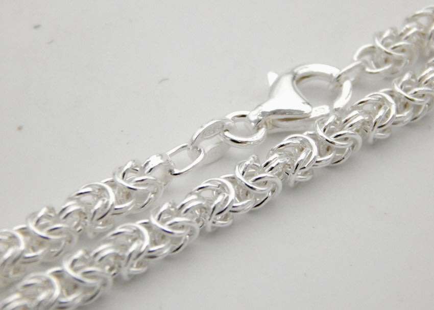 Sterling silver Byzantine CHAIN: 3.6mm wide, 45cm