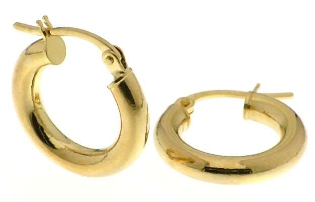 9k / 9ct gold hoop EARRINGS: 16x2.9mm. Last pair!