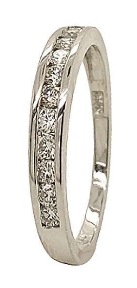 18k / 18ct white gold Eternity RING: 0.20cttw channel set diamonds, size M