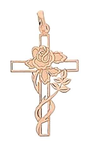 9k / 9ct rose gold flat CROSS: rose, 29x17.7mm