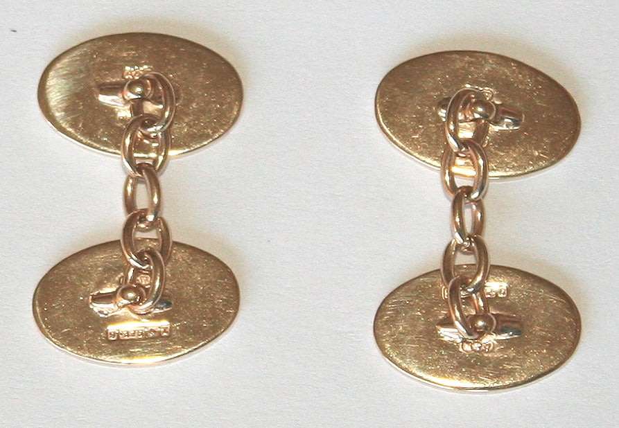 9k / 9ct gold vintage CUFFLINKS. Ready for you. Last pair!