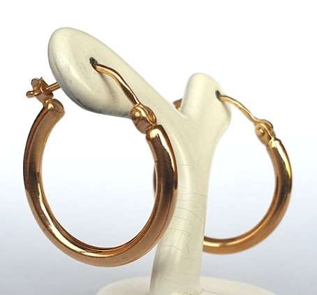 Hoop Earrings: 19.2k / 19.2ct Portuguese rose gold, 2.6 x 23mm. Ready for you. Last pair!