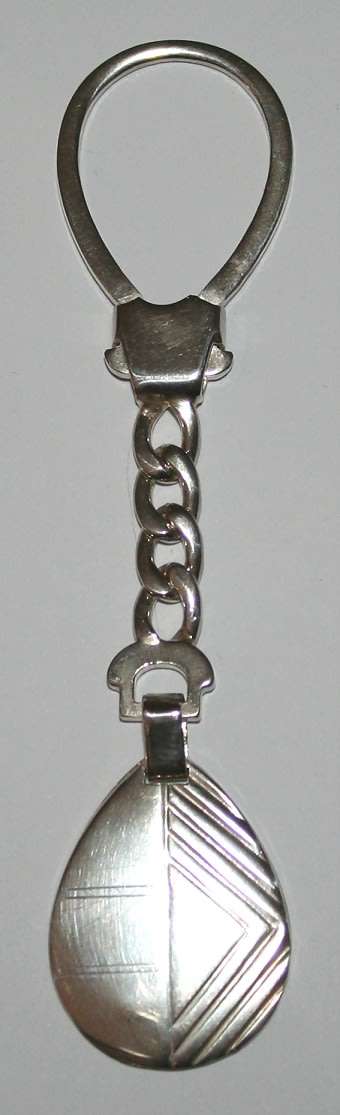 Large pear shaped Key Ring: sterling silver. Ready for you. Last one!