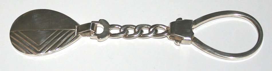 Large pear shaped Key Ring: sterling silver. Ready for you. Last one!