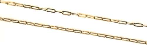 9k / 9ct gold paper clip BRACELET: 3.6mm wide, 19cm