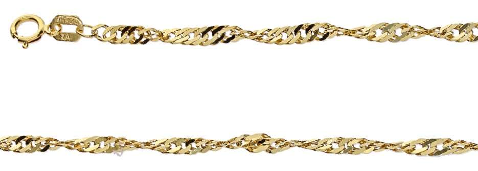 9k / 9ct gold Singapore CHAIN: 2.5mm wide, 55cm