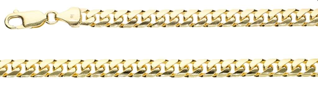 9k / 9ct gold Cuban link BRACELET: 6.8mm wide, 21cm