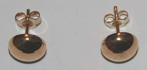 19.2k / 19.2ct Portuguese rose gold 8.8mm half ball stud EARRINGS. Ready for you. Limited!