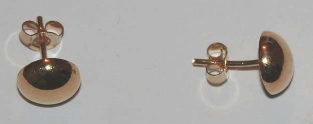 19.2k / 19.2ct Portuguese rose gold 8.8mm half ball stud EARRINGS. Ready for you. Limited!