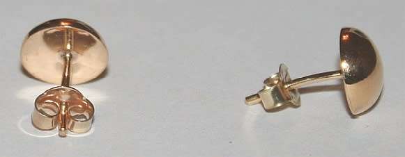 19.2k / 19.2ct Portuguese rose gold 8.8mm half ball stud EARRINGS. Ready for you. Limited!