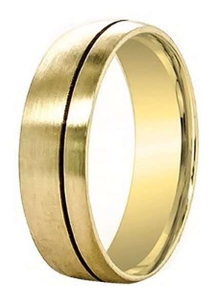 9k / 9ct gold Designer WEDDING BAND, 5mm wide, enamel insert, satin finish, size T, U or V
