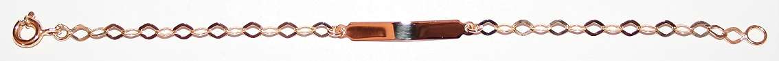 Child's / Baby ID Bracelet: 13.5cm. 19.2ct rose gold = "Ouro Portugues"