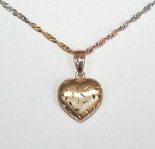 9ct gold Heart Pendant: matt & laser cut = a STUNNER! Ready for you