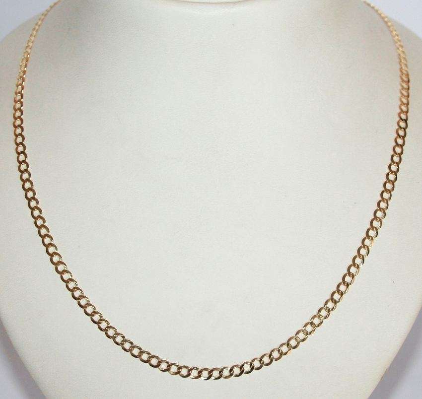 9ct gold Curb CHAIN: 3.8mm wide, 65cm