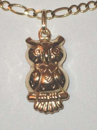 REDUCED MADLY - HUGE 9k / 9ct gold OWL Pendant / Charm. Ready for you. Last one!
