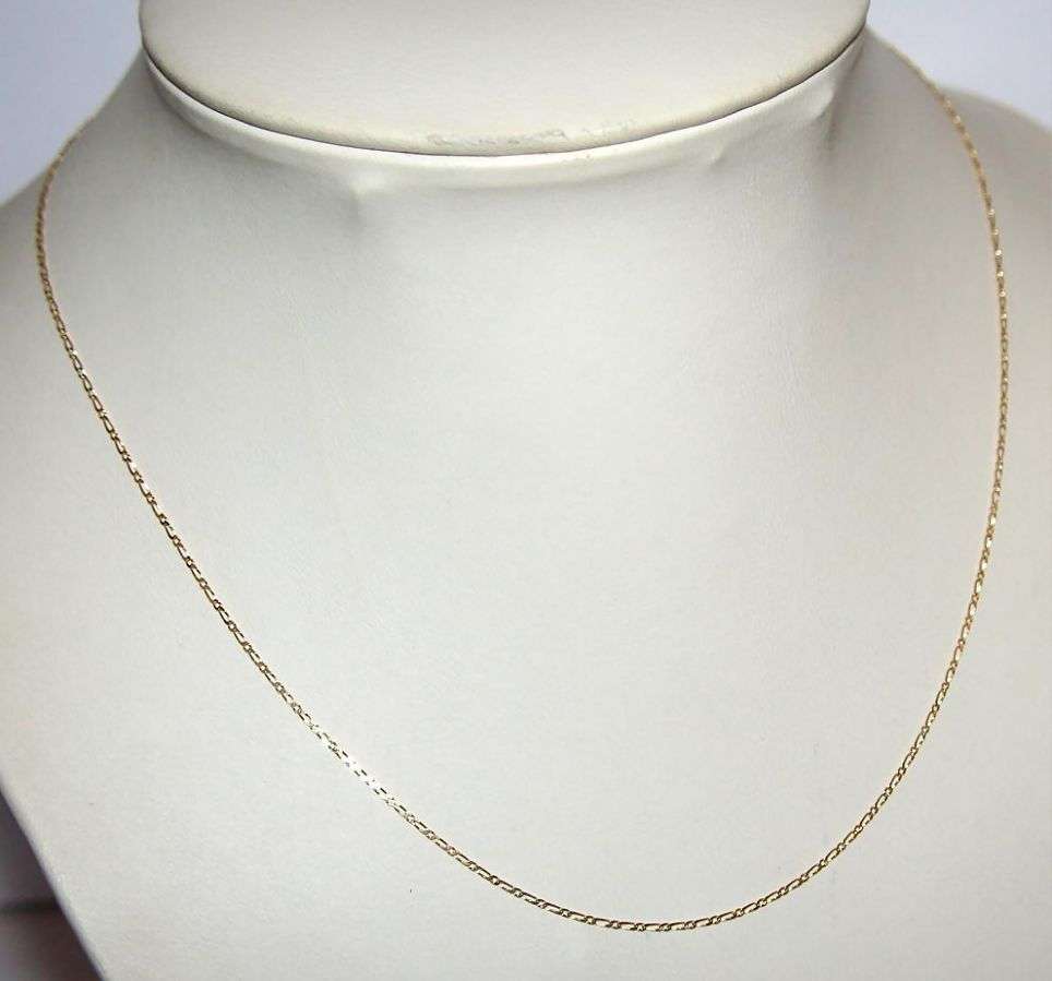9ct gold CHAIN: 1+1 Figaro, 1.35mm, 45cm. Ready for you